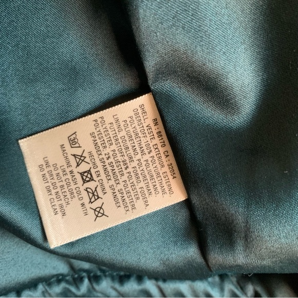 Anthropologie Fayette Vegan Leather Jacket Teal Boho Peplum Women’s Size 12 - Picture 10 of 15